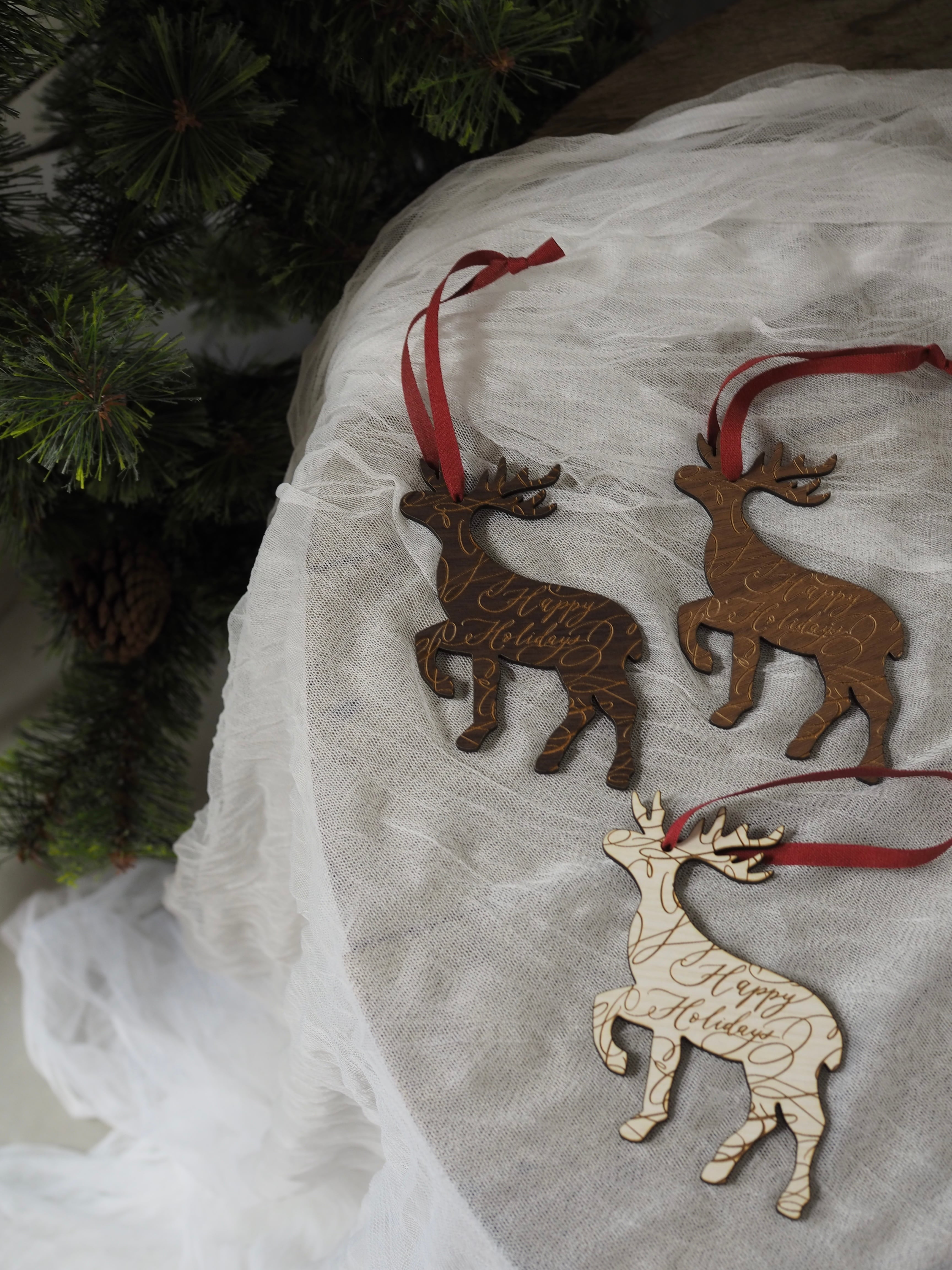 クリスマス2025】クリスマスオーナメント3つセット（星型/トナカイ型