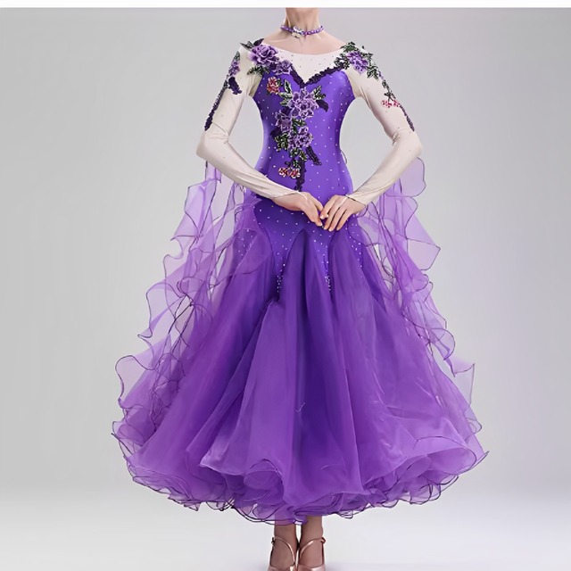 エレガンス・フラワーモチーフ ボールルームドレス ds0243