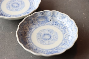 伊万里焼 染付 線描 花文 小皿 通りもの/Imari small plate