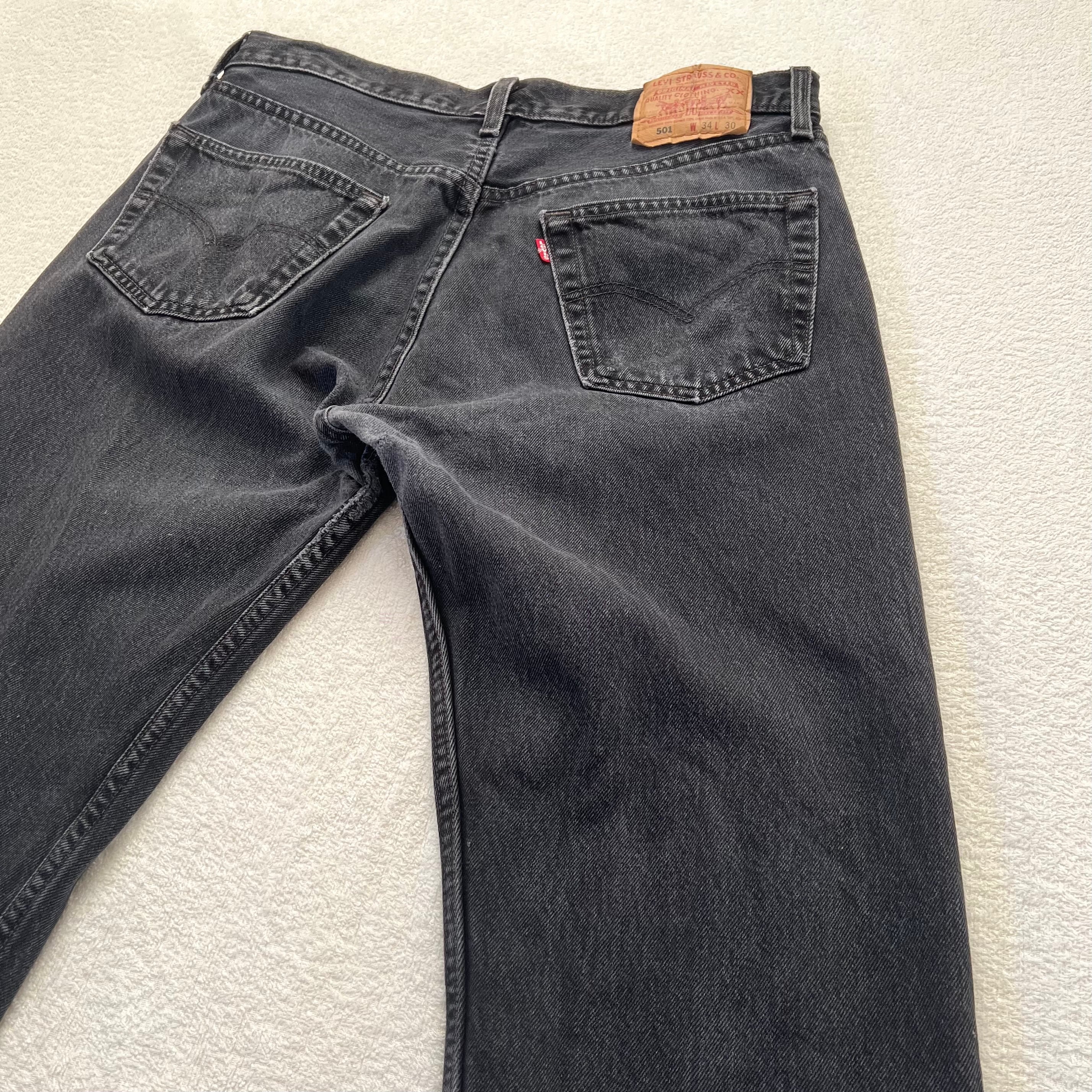 Levi's 501 USA製 W34 リーバイス ブラック デニム ダメージ ジーンズ