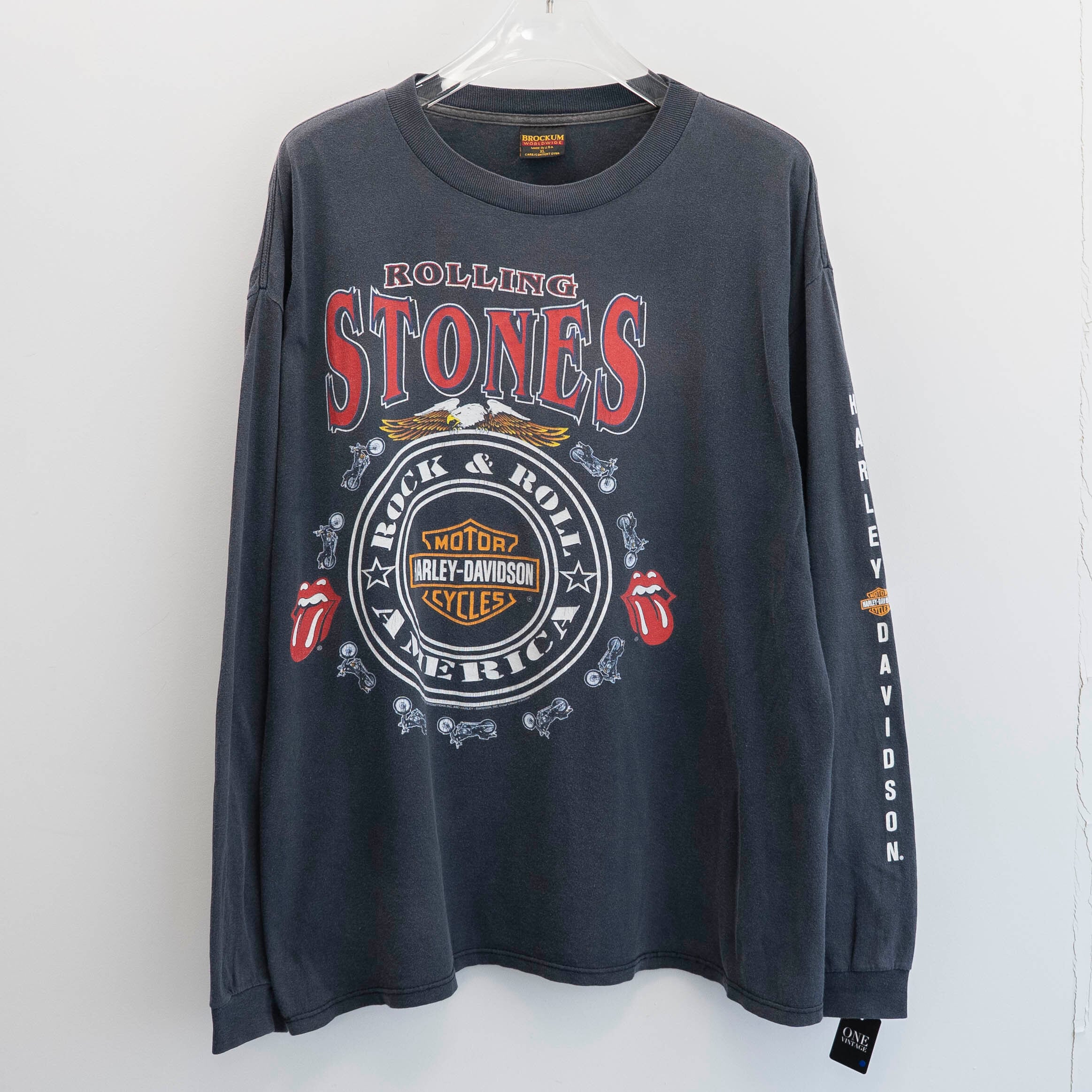 Harley Davidson " The Rolling Stones L/S " Brockum XL【A3-350】
