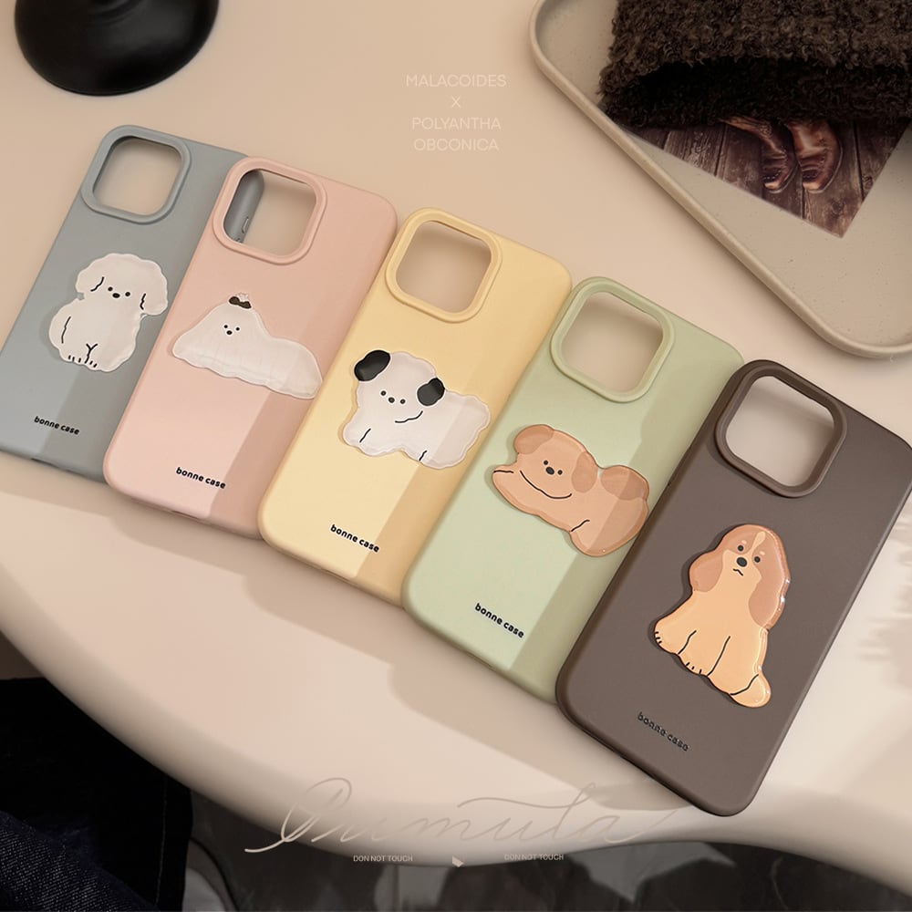 iPhone17~11まで対応】子犬たちに一目惚れ！ぷっくりステッカー 5種類