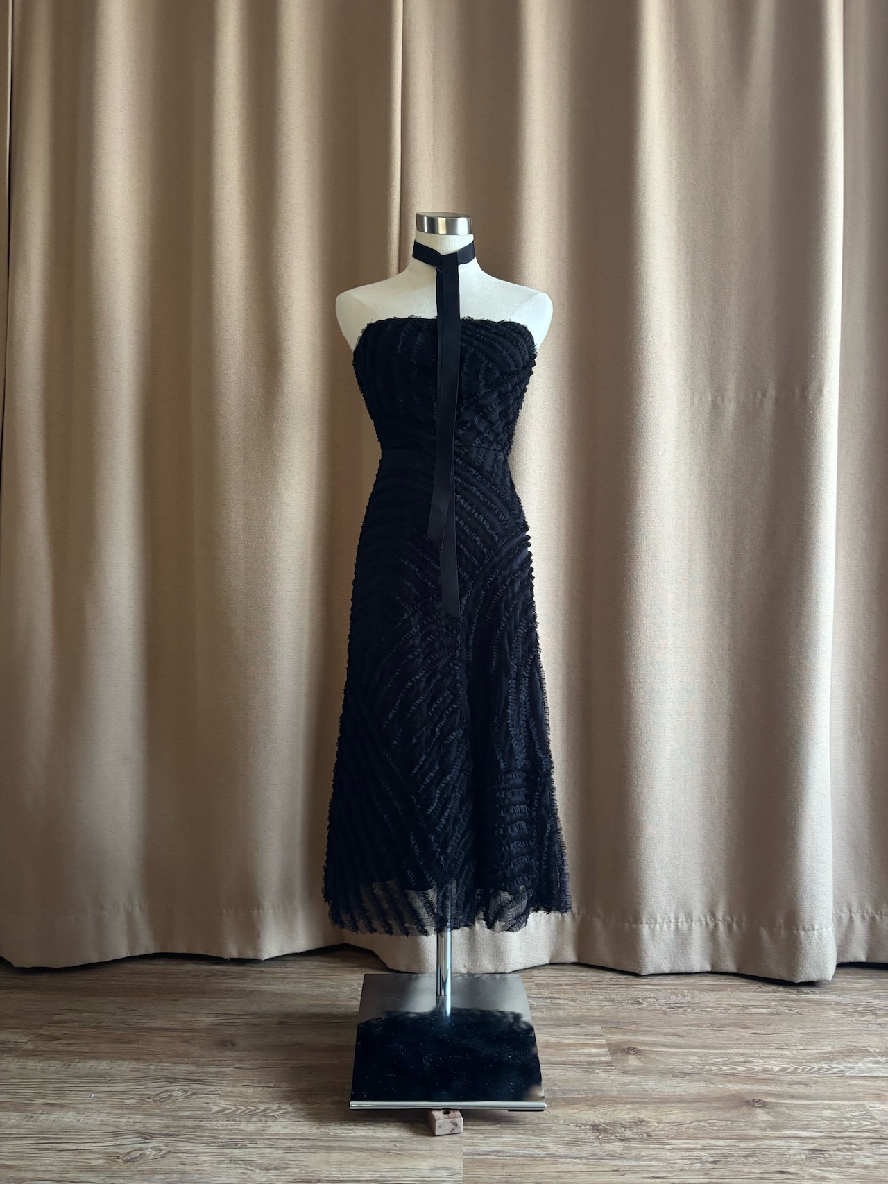 BCBG MAXAZRIA black tulle dress-5002-9