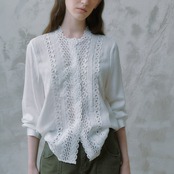 Blanc Voile Lace Blouse F0529