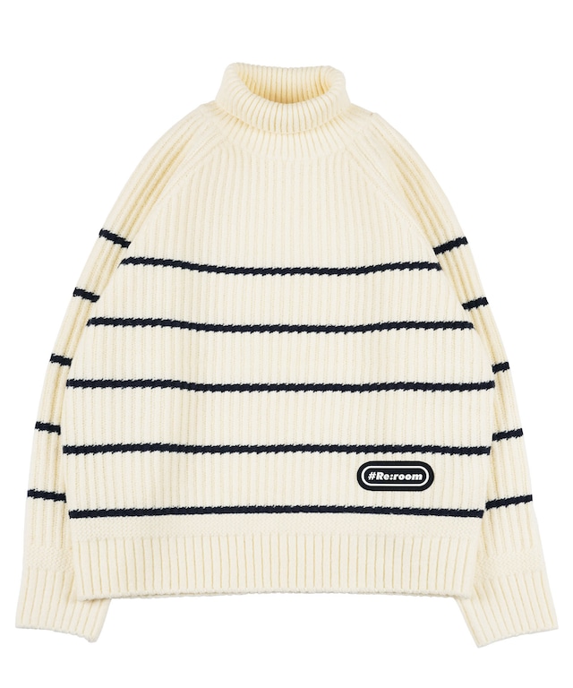 【#Re:room】PANEL BORDER TURTLE BIG KNIT ［REK115］