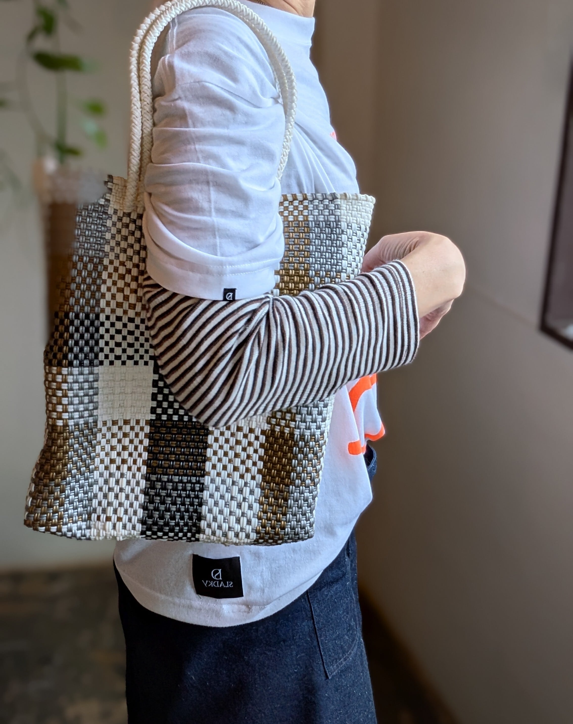 Mercado Bag ］手編みのメルカドバッグ Mサイズ縦長 / Made in Mexico