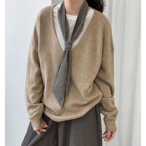 ドロップショルダーディープVネックニット(4color) KT3455