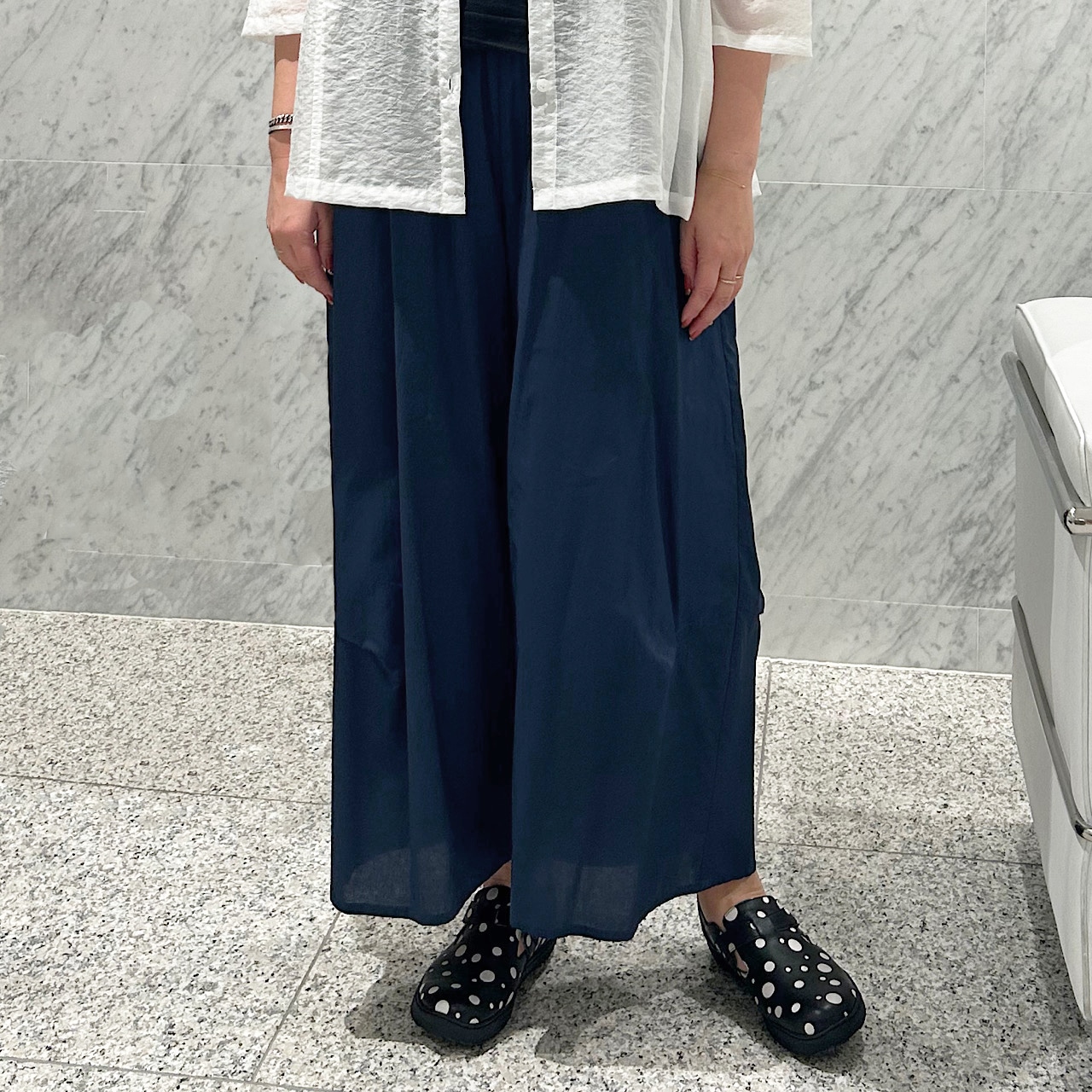 コットンローン タックアクセントワイドパンツ【252-6149】