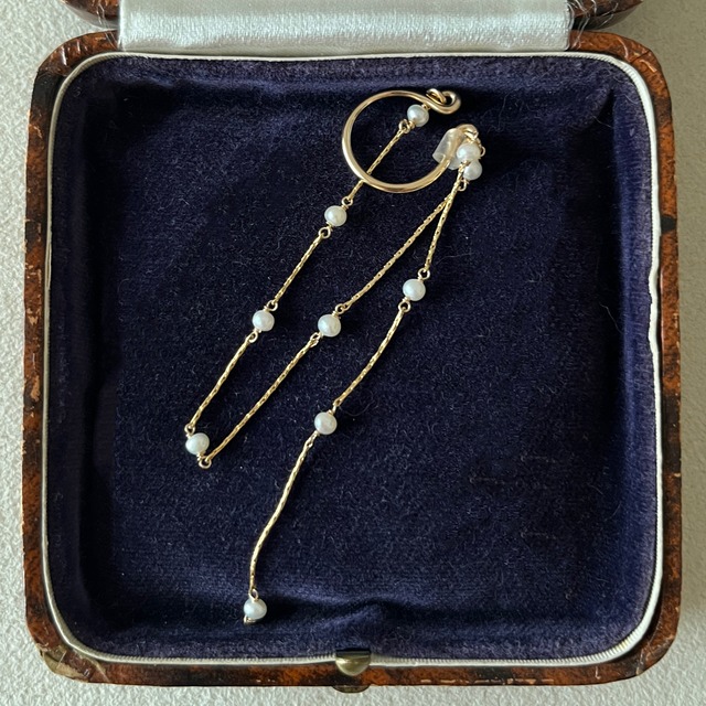 パールのドットチェーンイヤーカフ