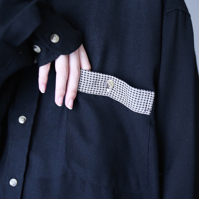 switching design loose silhouette black mode shirt