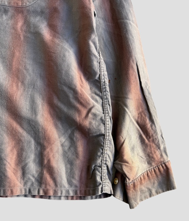 -Ombre stripe- 60s Ombre stripe cotton shirt