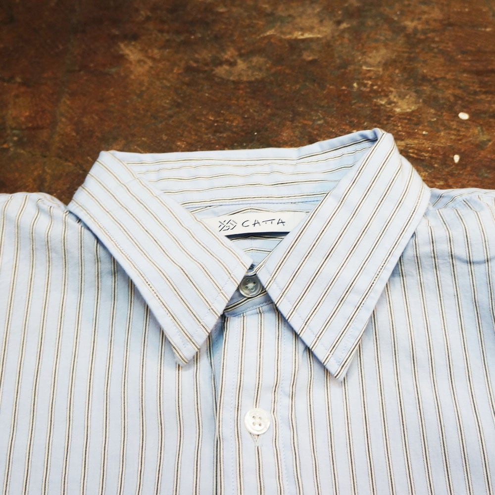 CATTA（カッタ） REGULAR WIDE SHIRTS-TYPEWRITER STRIPE BLUE