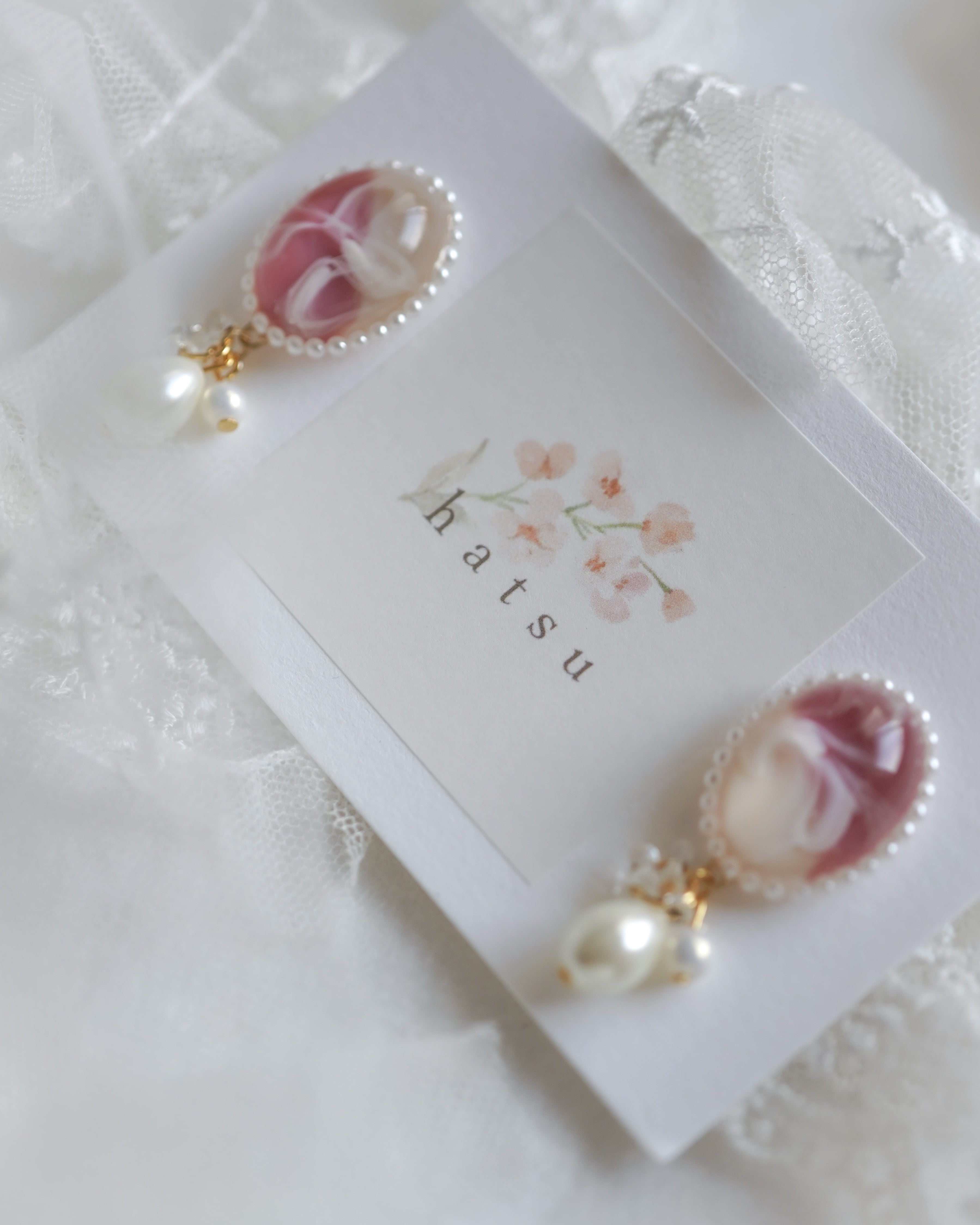 『 苺のショートケーキ 』耳飾り