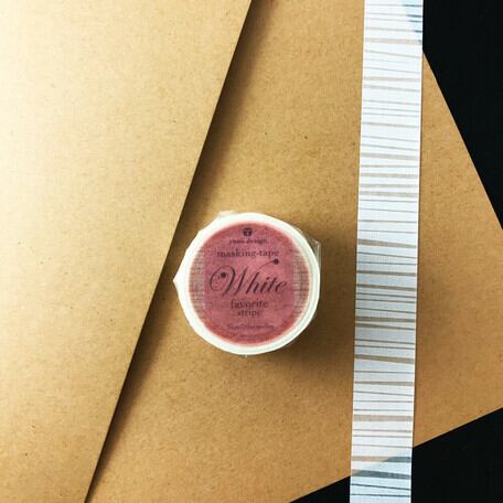 【廃盤】矢野デザイン×ラウンドトップ White favorite stripe YD-MK-121 20mmマステ RT02