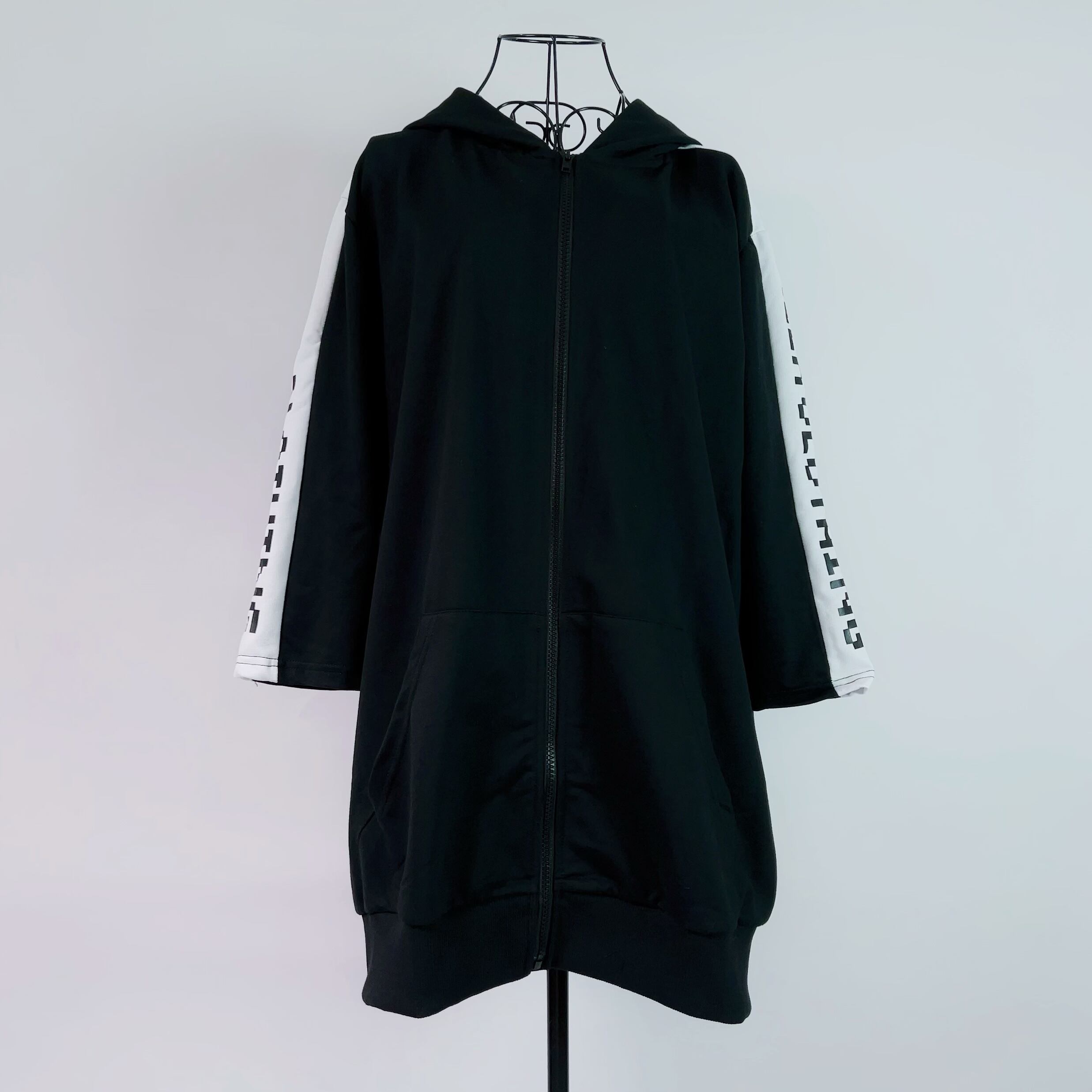 NieR 配色8分袖LOGO LINE ZIP OUTER【BLUEGREEN】