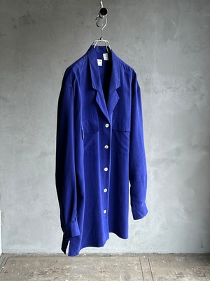 リラックスフィットオープンカラーシルクシャツ