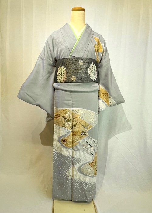 2279 高身長 辻が花 訪問着 袷単品 Houmongi (lined kimono)