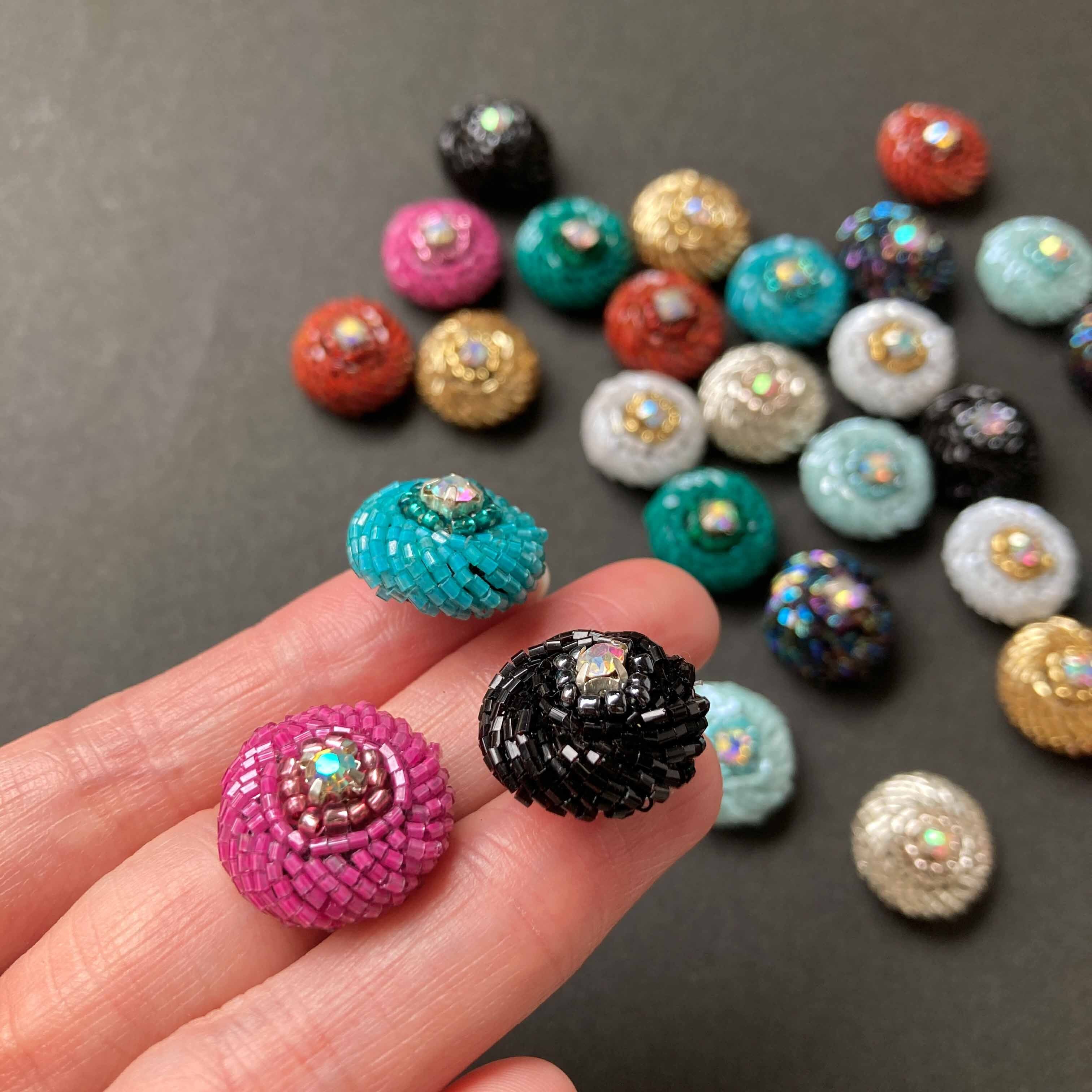 再入荷〉Duaオリジナル ビジュー付きビーズデコパーツM（18mm