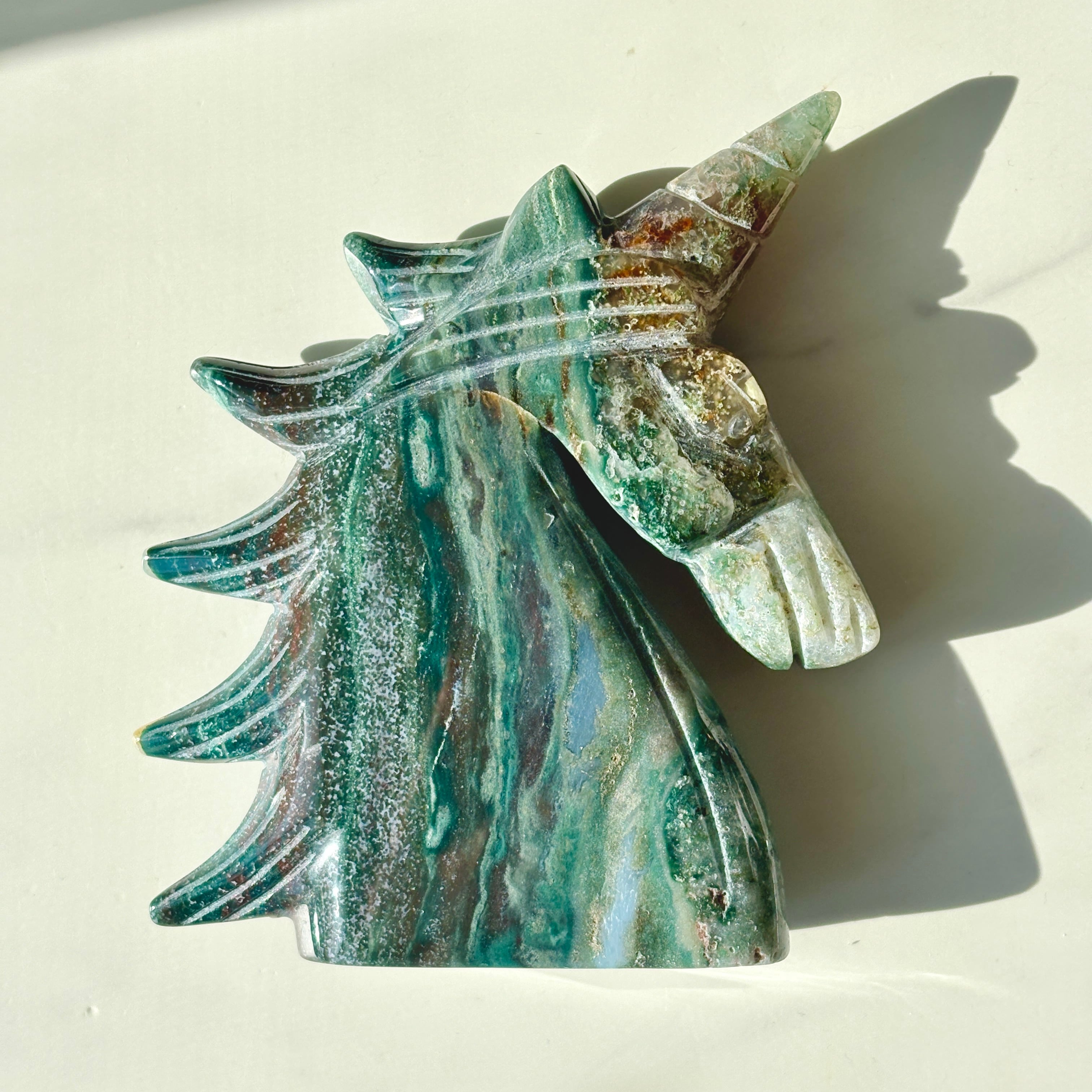 オーシャンジャスパー ユニコーン カービング｜Ocean Jasper｜天然石
