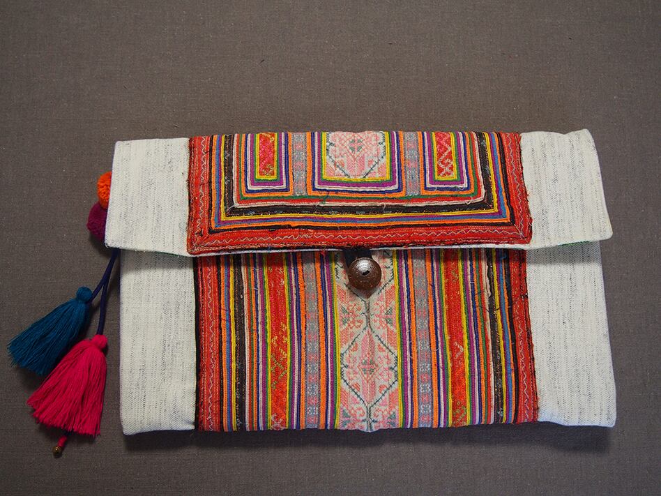 モン族古布リメイククラッチバッグ