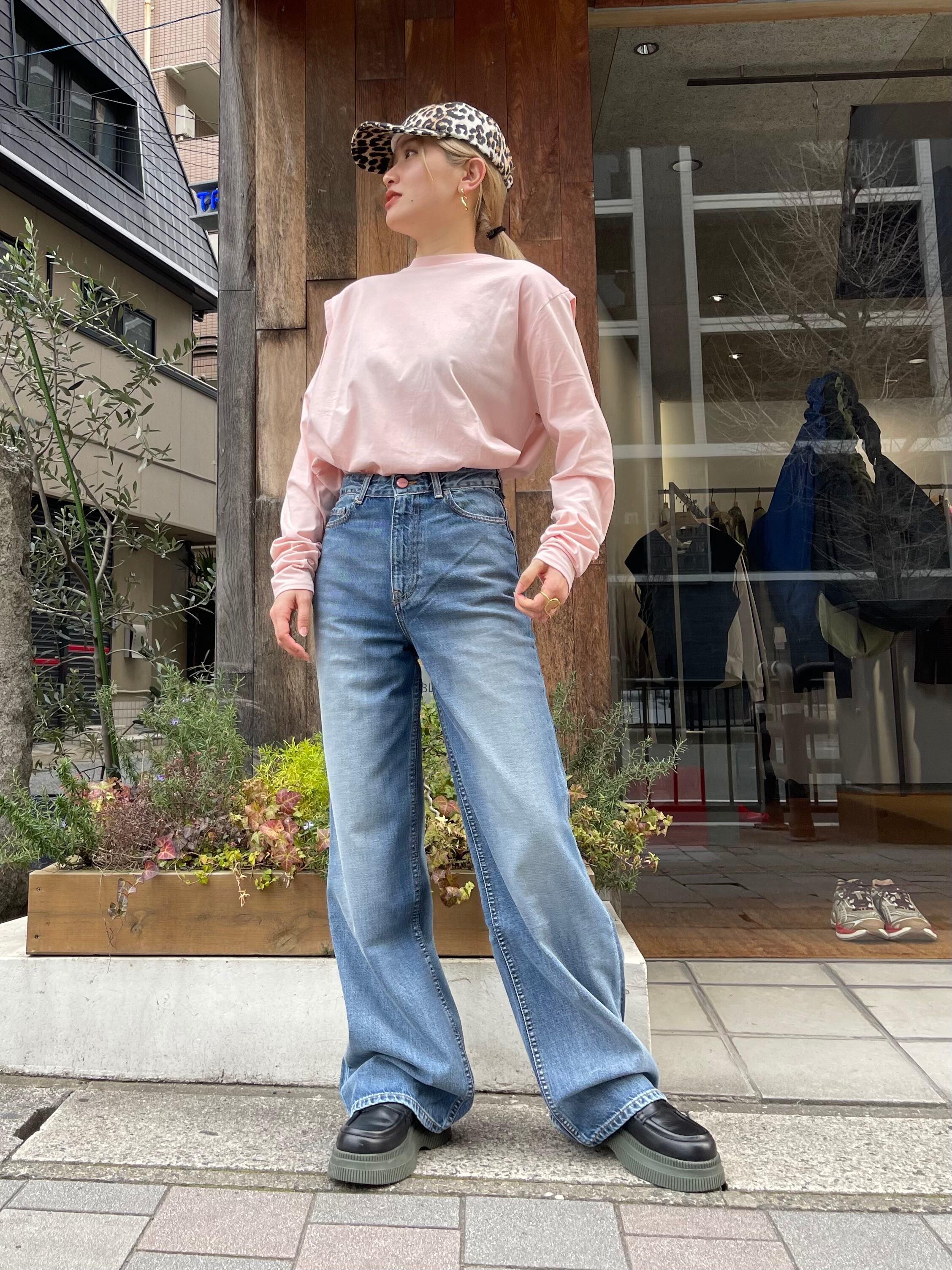 23SS】GANNI ガニー / MAGNY / RELAXED FLARE FIT, SUPER HIGH WAIST 