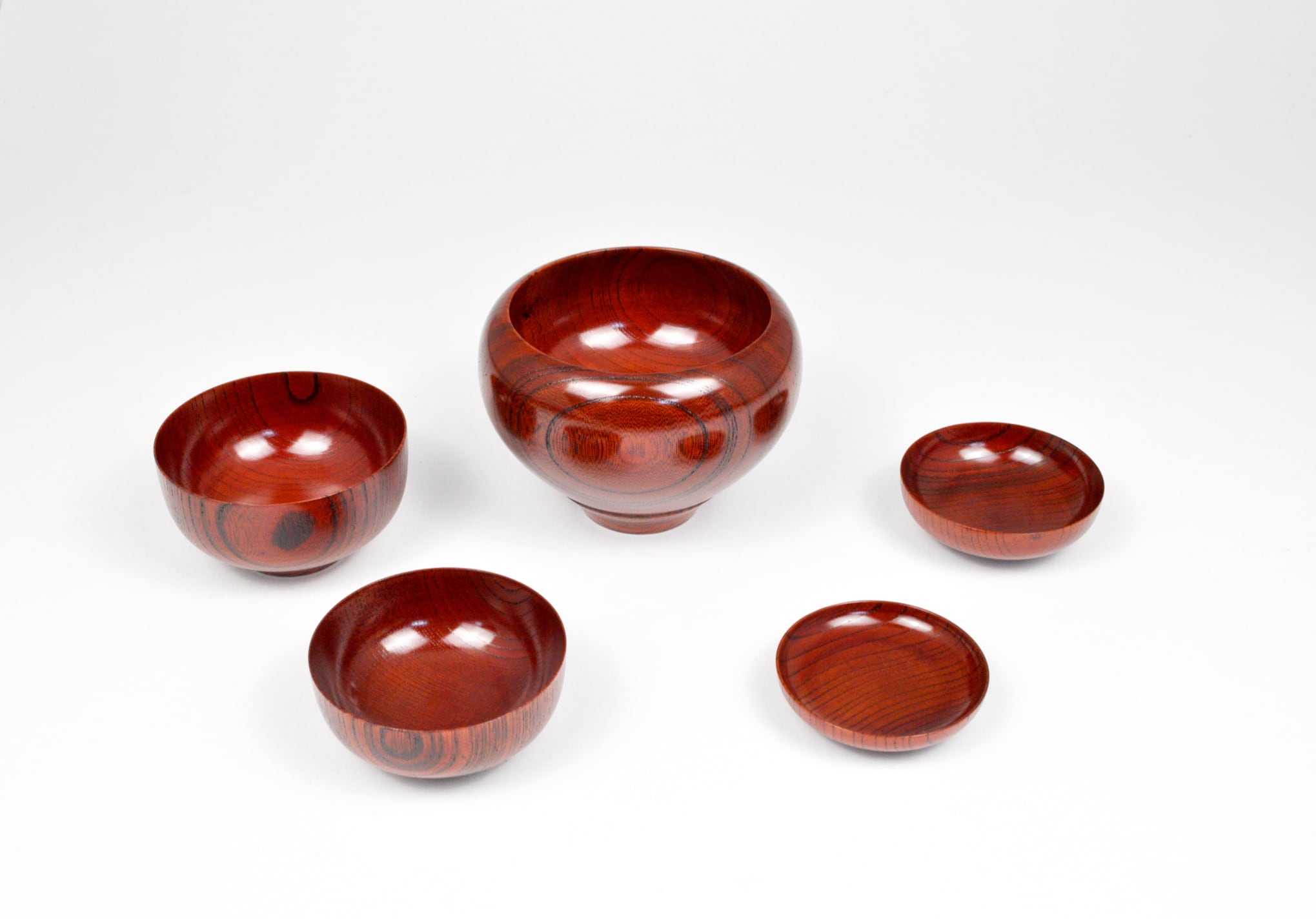 欅 応量器 福（5つ組） 赤摺 | 山中 漆器 嘉匠菴 @kasyoan カラフルな