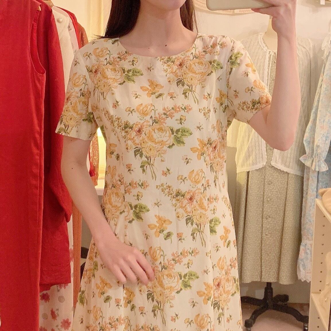 / orange rose one-piece