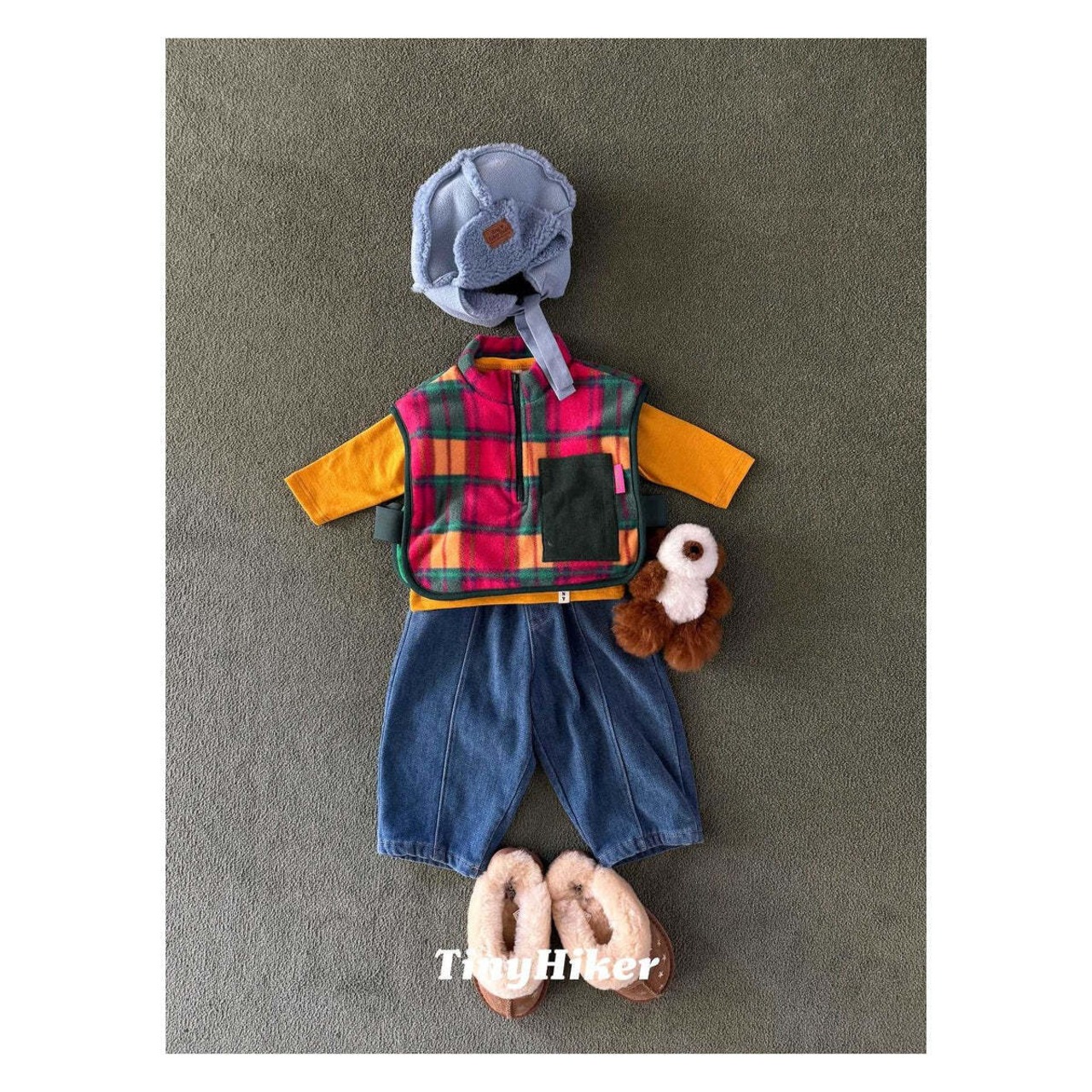 【取寄】Tiny Hiker チェックベスト｜冬服｜韓国子供服