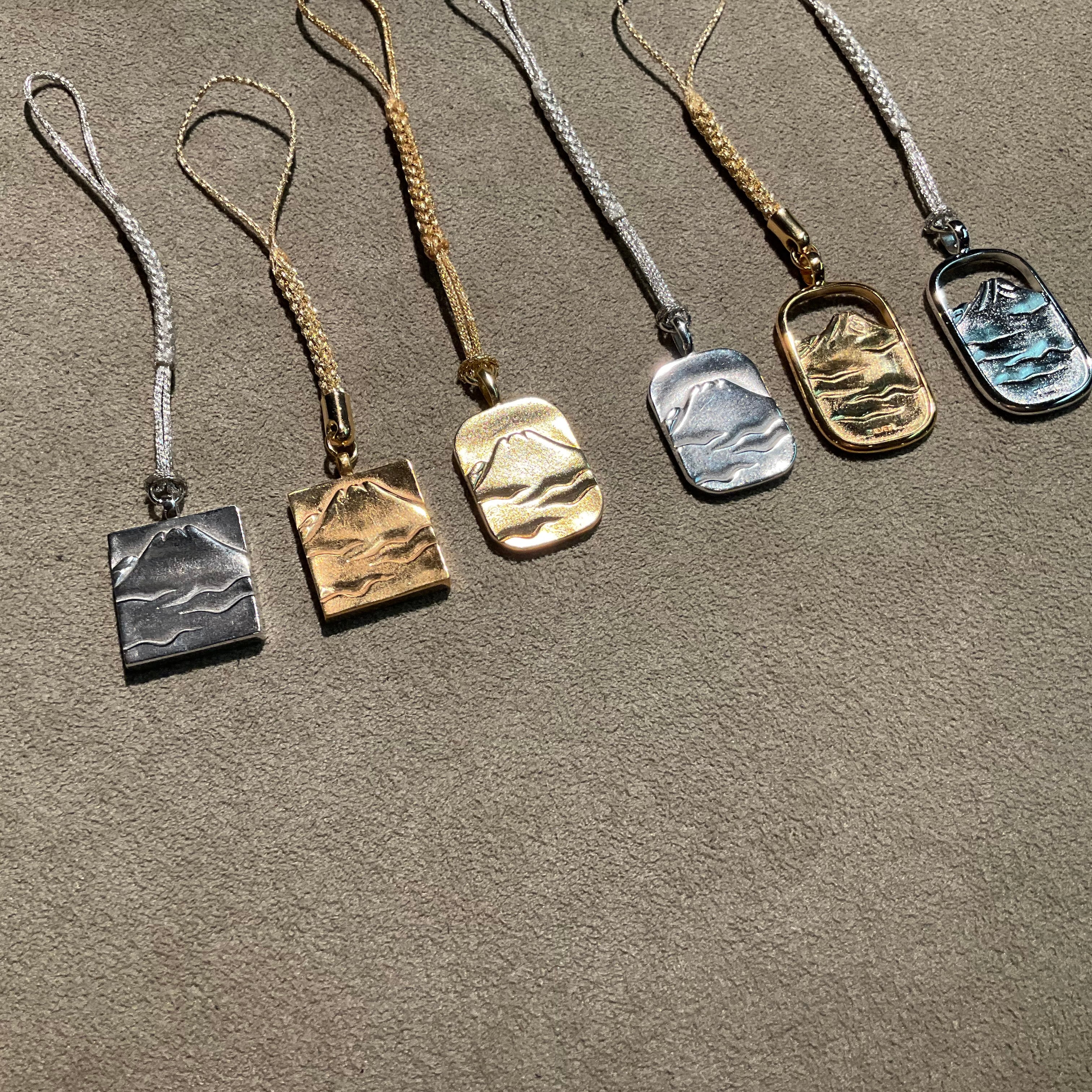 富士山 Square Key holder Chain strap SilverJewelry 世界遺産 MtFuji