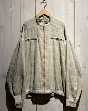 【a.k.a.C.a.k.a vintage】Checkered Pattern Vintage Loose Linen Jacket