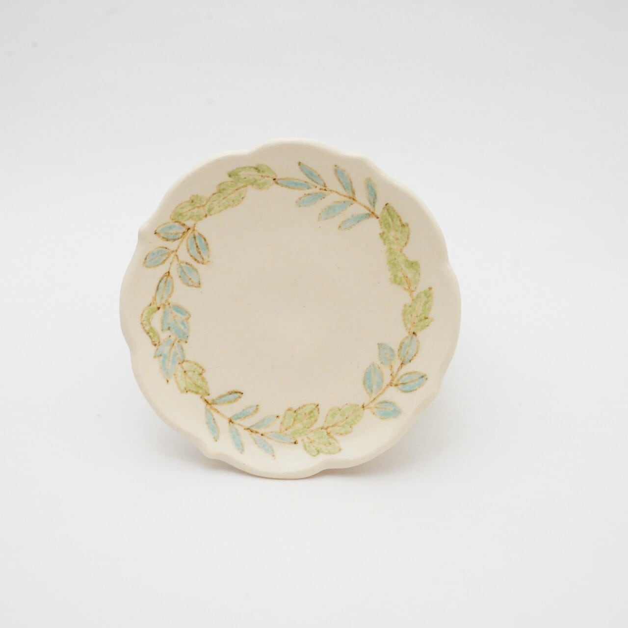【友田 多紀】3.5寸皿 緑の冠 11