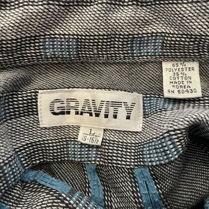 【GRAVITY】韓国製 柄シャツ 長袖シャツ グラビティ Lサイズ US古着