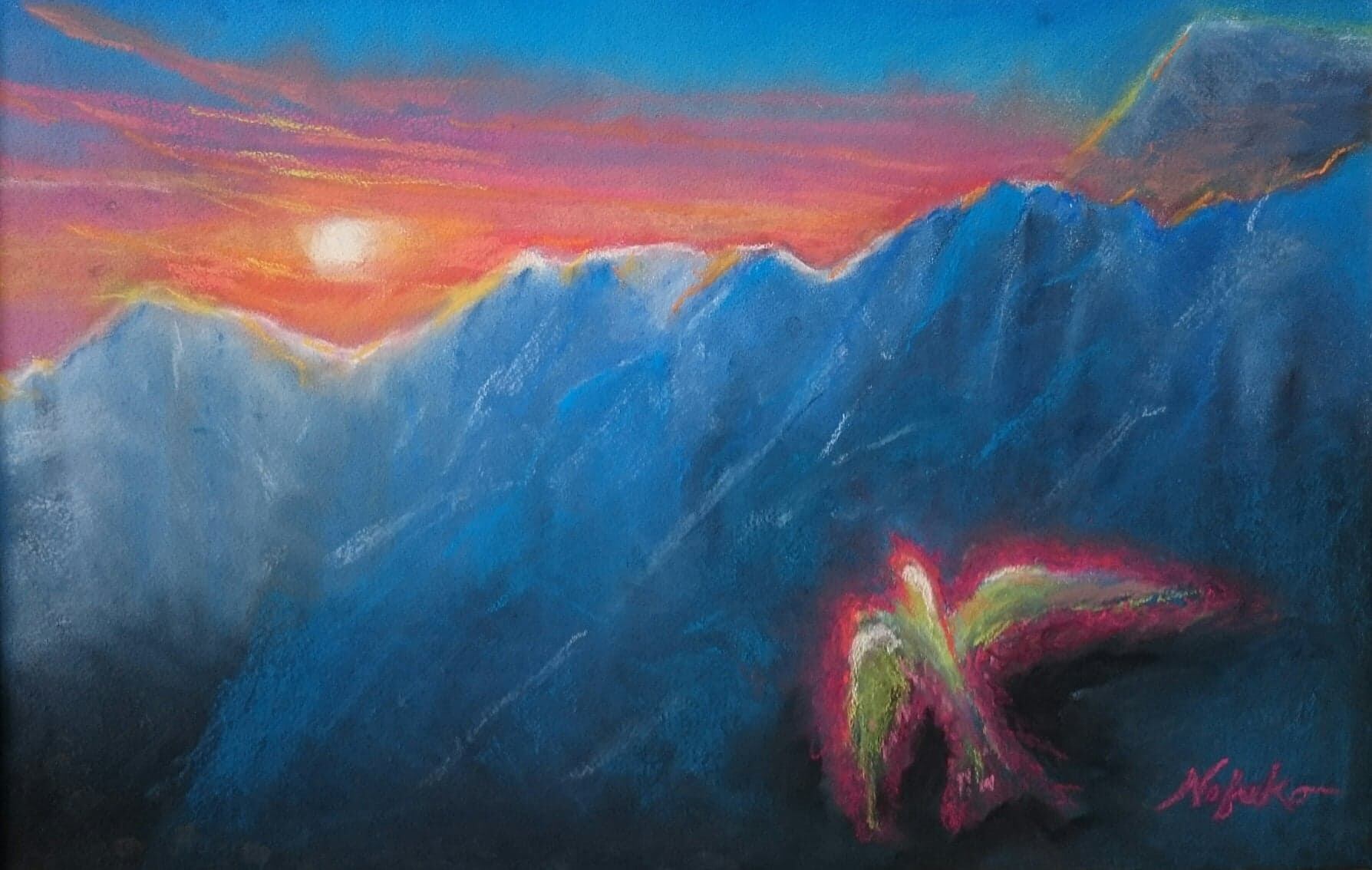 月光の眠らぬ村　絵画原画 菅原健彦『 山眠る』 | 日本画 | 日経アート