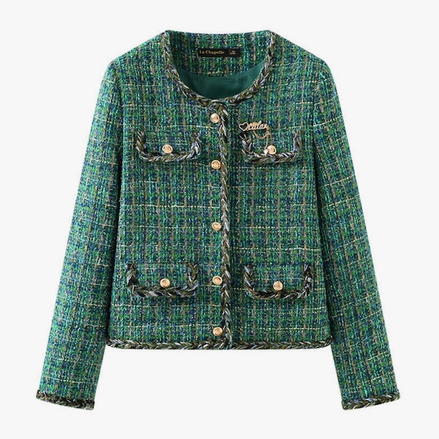 Green tweed check jacket　M4518