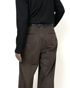 ssstein " WOOL DOESKIN LONG WIDE TROUSERS〔GREY BROWN〕"