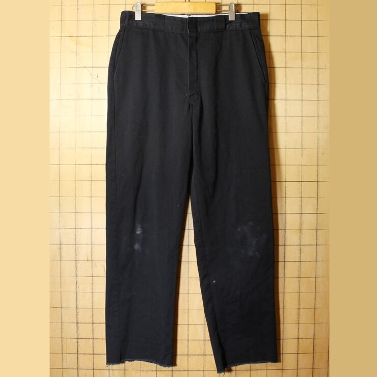 80s USA製 Dickies ディッキーズ 874 ワーク パンツ ブラック 黒 W34