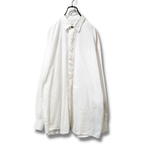 刺繍シャツ　古着　ホワイト　デザインシャツ　白　BD116