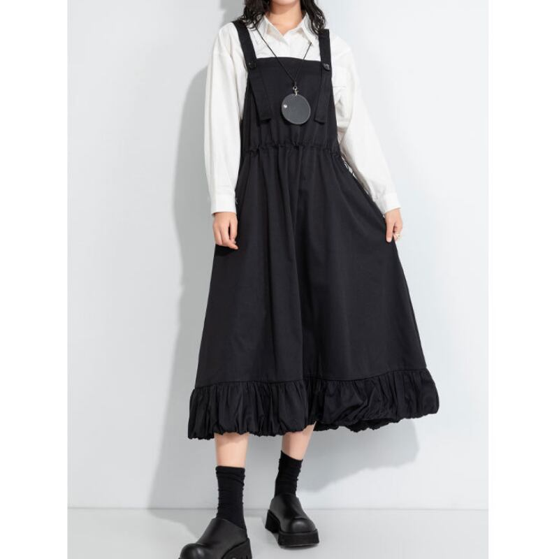 コットン素材シャーリングキャミソールワンピース 1color ON0963