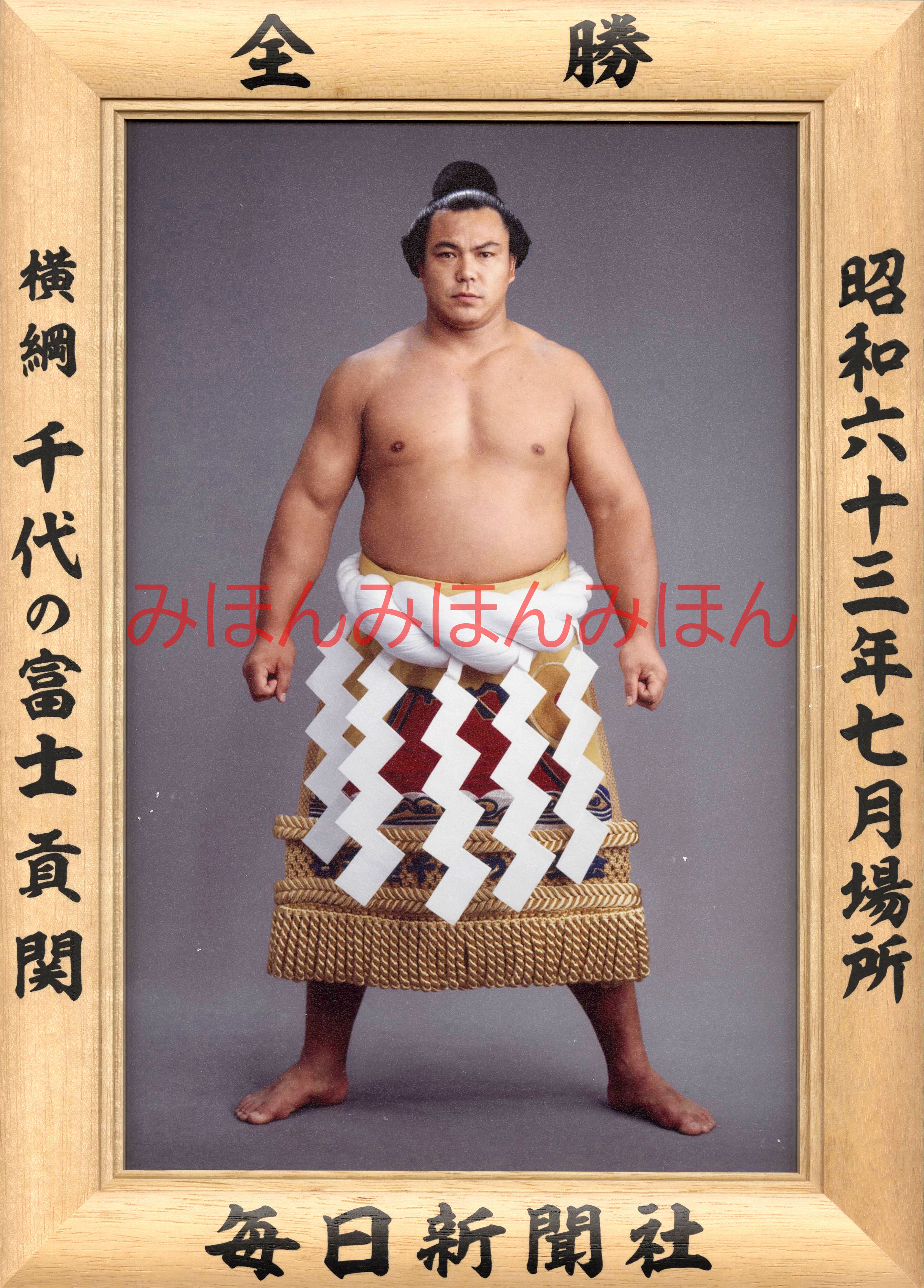 昭和６３年～昭和５０年   大相撲まいにち部屋大相撲優勝ミニ額販売