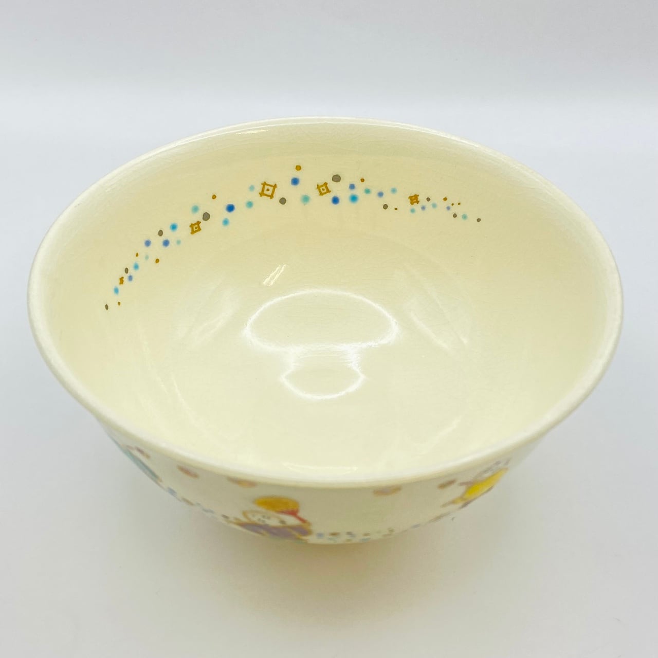 新古】茶碗 色絵 蛍手 唐子 橋本美峰 共箱入 | 茶道具 錦玉堂