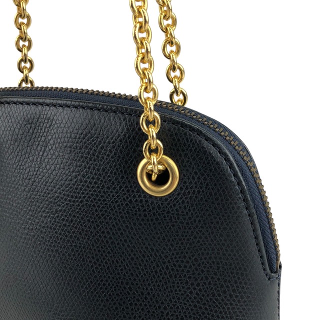 CELINE セリーヌ ショルダーバッグ ネイビー レザー ミニバッグ チェーン vintage ヴィンテージ オールド 3wkkuk