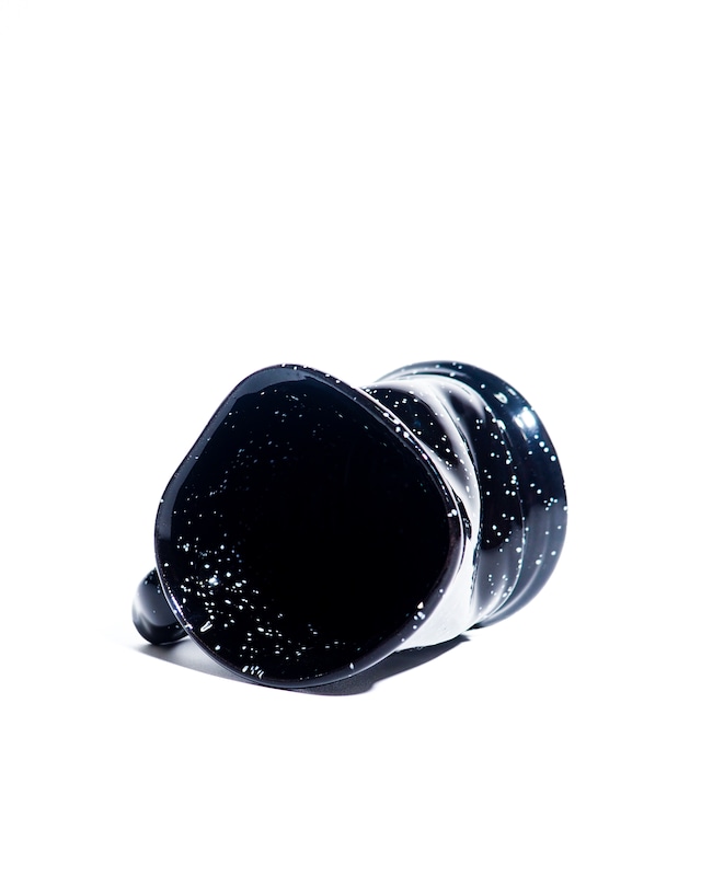Ceramic splatter irregularly shaped mug