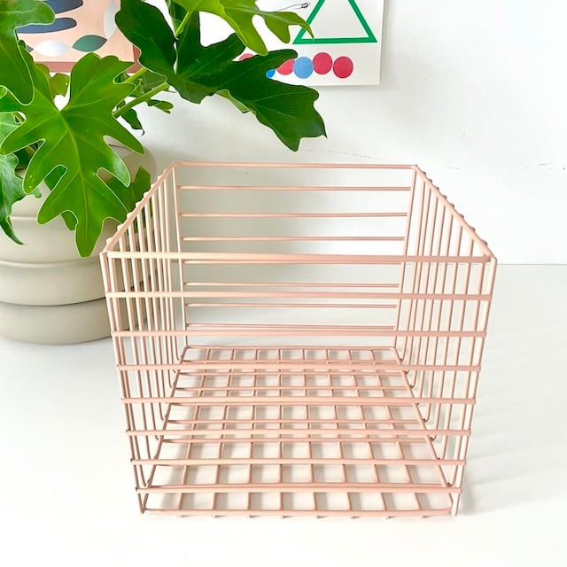 Steel wire basket / peach スチールワイヤーバスケット収納かご | YAY