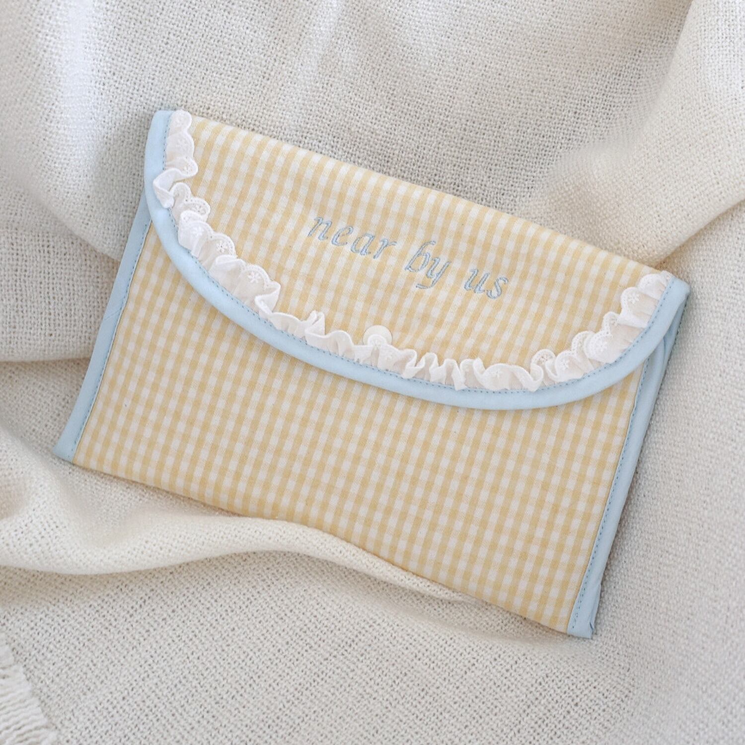 near by usネーム刺繍 ice pouch blue lemon ropet