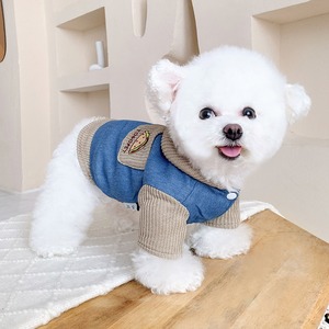 【PET】全2色デニム切り替えフード付き裏ボアフーディー