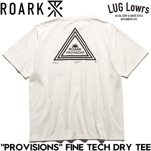 ROARK ロアーク メンズ Tシャツ 半袖 ポケットTシャツ ドライTシャツ 吸汗速乾 消臭 バックプリント PROVISIONS FINE TECH DRY TEE RTJF1203-WHT 26SP 日本代理店正規品