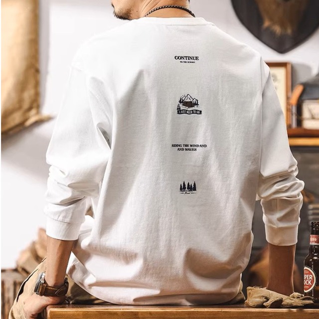 Back design heavy long t shirt ( 2color )