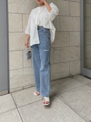 both side cut cocoon denim