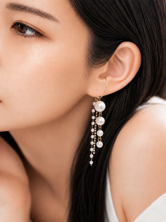 3連パールロングカフ Tera.beauty caffs テラ・ビューティーカフ