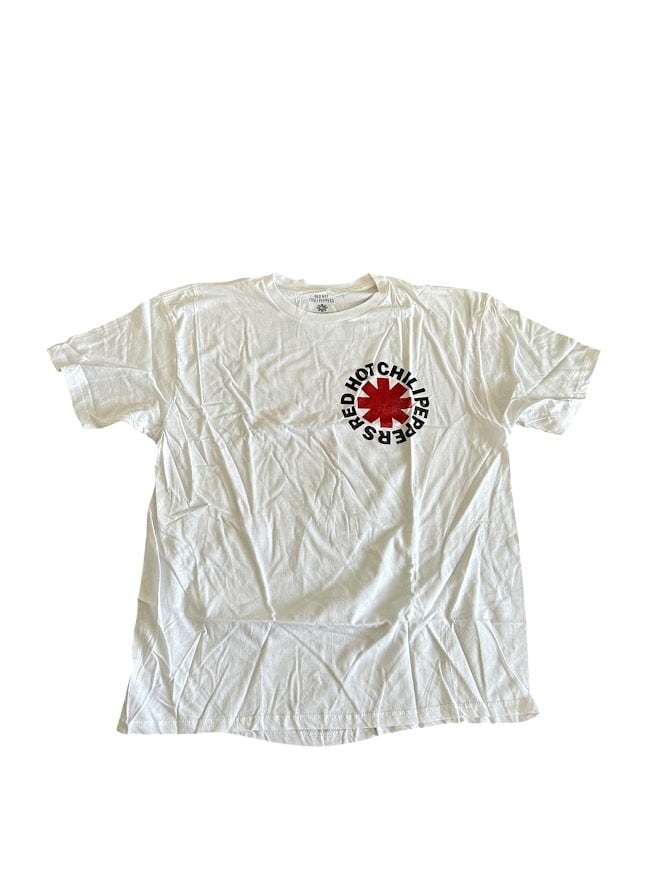 人気】レッチリ Tシャツ 白 両面プリント レッドホットチリペッパーズ